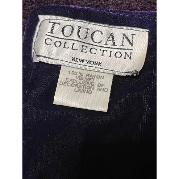Vintage Toucan Collection NY 100% Purple Rayon Velvet Long Scarf - Picture 4 of 8